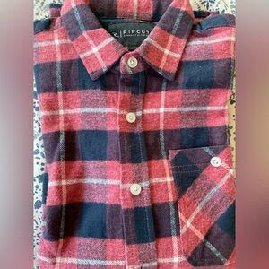 Rip Curl Red, Black and White Plaid Flannel NWT